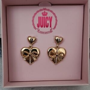 Juicy Couture Gold Heart Bow Earrings